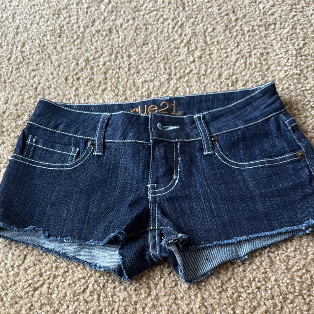 Rue21 Blue Jean Shorts Distressed Cut-Off Style